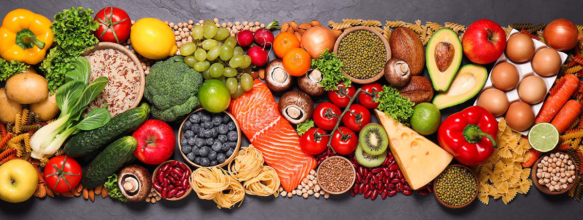 Healthy food and balanced diet
