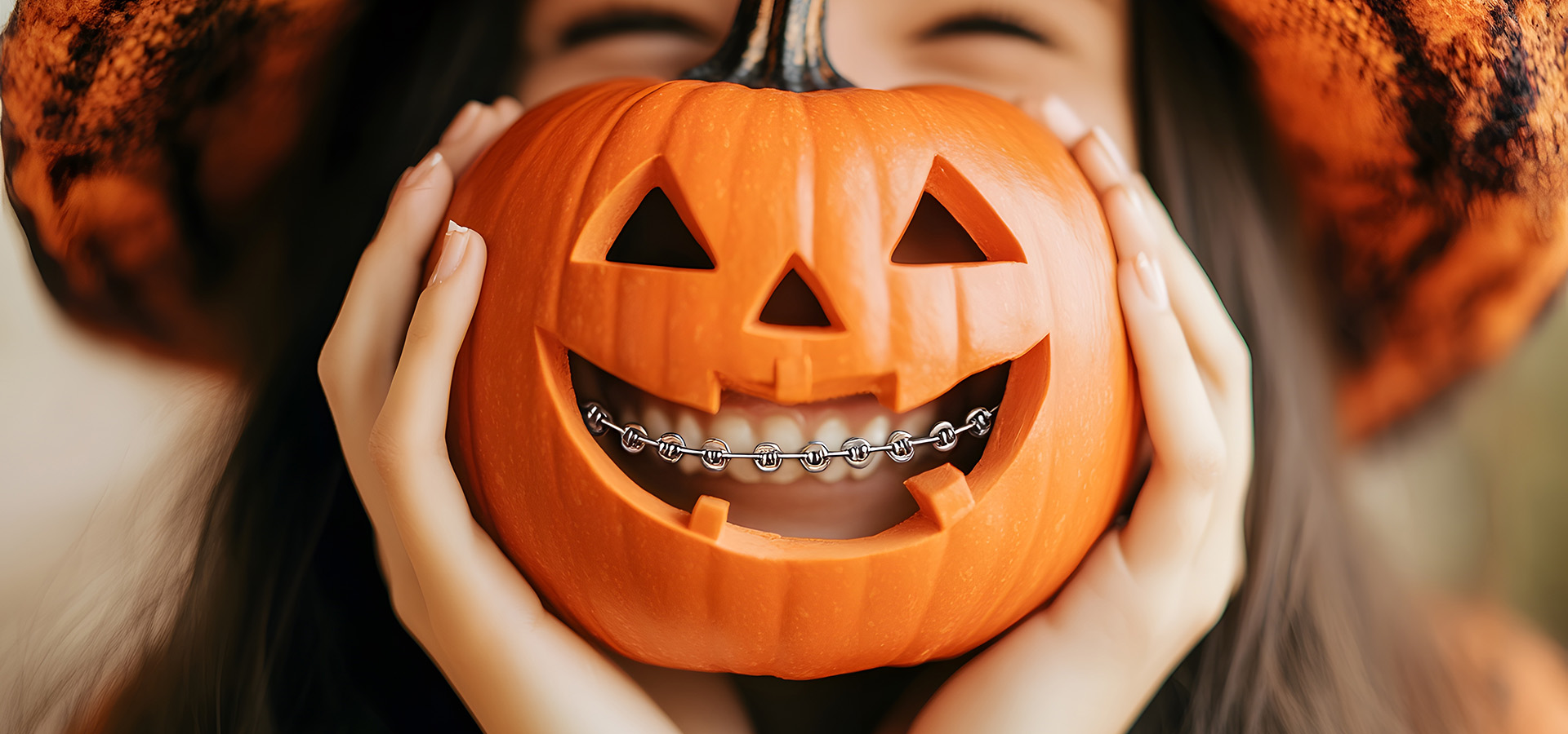 Halloween pumpkin with braces